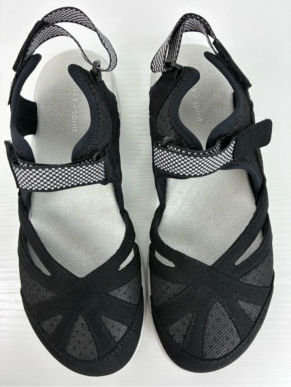 Easy Spirit Esplash Black Water Resistant Sport Sandals Womens 8M Comfort